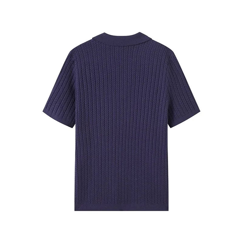 mens cable knit polo shirt supplier